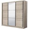 BellaHome Armadio madrid 3 ante scorrevoli con specchio, 242x60x215 cm