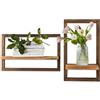 Clyfanesy Set di 2 Mensole Sospese da Parete, Mensole Galleggianti Multiuso, Quadrate in Legno per Riporre Oggetti, Shelves da Muro Design per Decorazione Della Wall, per Bagno, Soggiorno, Colore, Marrone
