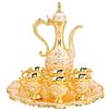 Tiiyee Caffettiera Turca Vintage con 6 Tazze da caffè, Teiera Marocchina, Teiera Turca, Set Turco Metallo Artigianali Turche Caffettiere Vassoio Artigianale Regalo Nozze Decorazioni Artistico Artigianato