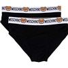 MOSCHINO Moscino Slip Uomo bipak (la Confezione Contiene Due Slip della Stessa Variante) A47456/8119 Elastico Esterno logato Logo Orsacchiotto (XL, 555 Nero)