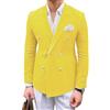 Oanviso Blazer Uomo Retro Cappotto Casual Giacca Leggera con Bottone Elegante Completo di Giacca Classico Blazer Colore Solido Cappotto da Abito Blazer Uomo per Cena Matrimonio Festa A Giallo 3XL