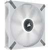 Corsair ML140 LED ELITE, 140 mm Ventola PWM LED Bianco (Tecnologia CORSAIR AirGuide, Cuscinetto a Levitazione Magnetica, Velocità da 1.600 RPM, Otto LED Brillant) Confezione Singola, Struttura Bianco