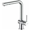 CATA Rubinetto da cucina CSA CROMO/D monocomando Beccuccio basso girevole a 360° in acciaio inox aeratore anticalcareo cartuccia ceramica apertura a freddo riduttore portata 5 l connessione flessibile