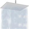 Katezon Soffione Doccia a Pioggia Extra Large, Soffione Doccia Rettangolare in Acciaio Inossidabile ad Alto Flusso, Rivestimento Per Doccia a Cascata, Montaggio a Soffitto o a Parete (40 cm x 30 cm, Cromato)