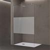 doporro Box Doccia Walk-In 90x200cm, Parete Doccia in Vetro Parzialmente Smerigliato 8mm Braccio di Sostegno 70-120cm Vetro di Sicurezza ESG con Rivestimento Nano BRAM3 Bremen01MS