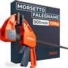Presch Morsetto falegname 900mm - Forza di serraggio di 150 kg per un fissaggio immediato - Acciaio al carbonio e corpo rinforzato in fibra di vetro per massima stabilità - Con funzione divaricazione