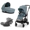 Cybex + - Cybex Gold Trio Melio Stormy Blue con Telaio Carbon con Cloud T