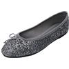 Feversole Ballerina in Vernice Colorata con Cuscino in Memory Foam per amaretti da Donna Glitter Peltro 38 EU