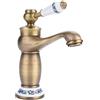 Fdit Rubinetto del Bacino Rubinetti Lavabo Bagno Rubinetto per Lavandino Cascata Rubinetto da Bagno Miscelatore Lavabo con Doccetta Estraibile Rubinetto Estraibile per Lavabo Cromato(Antique)