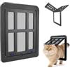 ENJOYING Gattaiola per Zanzariera, Dimensioni 25 x 31.5 cm, Facile da Installare, Porta Zanzariera PerGatti Cani Piccoli, Chiusura Magnetica Porta per Animale Domestico, Bloccabile, Nero