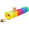 Lrocotanc tunnel da gioco per gatti, conigli, tunnel pieghevole per gattonare, per gatti, conigli e piccoli animali domestici, tunnel lungo 115 cm, con palla sospesa, tunnel robusto e salvaspazio