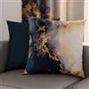 PETTI Artigiani Italiani - Coppia di Federe Cuscino 30x30 cm in Microfibra, Cuscini Arredo Camera da Letto, Divano, Salotto, Set 2 Fodere Copricuscino, Federa Marble Blu, 100% Made in Italy