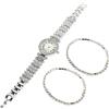 COLLBATH 2 Pz Bracciale orologio quarzo gioielli di coppia orologio alla moda per ragazze donne imballaggi confezione orologio con diamanti orologio da donna Acciaio inossidabile Silver