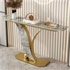 HARELA Tavolo Consolle, Tavolo da ingresso con piano ispessito, Consolle alto e stretto, Salvaspazio Struttura Metallo per soggiorno, ingresso(Gold C,80cm/31.5in)