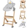 KinderKraft Seggiolone Enock In Legno Naturale 4 in 1 Con Sdraietta