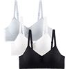 Happy Cherry Reggiseno in Coton per Bambin Intimo da Sportivo Reggiseno Senza Anello in Acciaio 34/75AB-3 Pezzi C