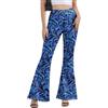 Havejoy Pantaloni Donna Zampa di Elefante Anni 70 Elasticizzato Vita Alta Hippie Chic Leggings a Campana Push Up Pantalone Largo Estivo a Fantasia Pantacollant Danza Disco Moda Streetwear Flared Pants