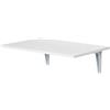 Easycomfort Tavolino a Muro Pieghevole Salvaspazio in MDF e Telaio in Metallo, per Cucina Salotto, Bianco, 60x40x20cm
