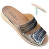 GRÜNLAND il benessere è naturale GRUNLAND ciabatte Comfort DONNA ECOSNAKE regolabili con strappi e plantare estraibile in pelle dry soft made in italy (titanio snake, Sistema Taglie Calzature EU, Adulto, Donna, Numero, Media, 40)