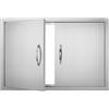 VEVOR Porta di Accesso al Barbecue, Doppia Porta Esterna della Cucina 838x558x46 mm, Porta ad Incasso in Acciaio Inox, con Maniglie, per Isola Barbecue, Armadio da Esterno, Giardino, Argento