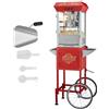 VEVOR Macchina per Popcorn con Carrello 850 W Macchina Popcorn Elettrico Bollitore 0,22 kg per 48 Tazze per Lotto, Macchina per Popcorn dotato di Vetro Temperato, Include 4 Misurini, Stile Cinema