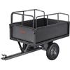 VEVOR Rimorchio da Giardino, Capacità di 272,16 kg Carrello Ribaltabile in Acciaio con Pneumatici da 40,64 cm Azionamento a Mano o a Pedale, per Impieghi Gravosi per Trattorini Tosaerba