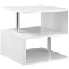 HomCom Tavolino Basso Moderno Salotto, Legno Bianco, Design Minimal, 50x50x50cm|Aosom