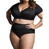 BeMyco Set 2 Mutande Donna Cotone 100% - Slip Donna Cotone Vita Media Taglie Forti Made in Italy Culotte Elasticizzate Bianche e Nere (IT, Testo, 7XL, Plus, Regular, Plus Size, Nero)
