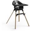 Stokke Seggiolone Stokke Clikk, Black Natural - Seggiolone All-In-One con Vassoio + Imbracatura - Leggero e facile da trasportare - Ergonomico e regolabile - Adatto ai bambini dai 6 ai 36 mesi, fino a 15 kg