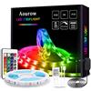 Aourow Striscia LED,Kit di Strisce LED 5m RGB con Telecomando IR a 24 Tasti e Alimentatore 12V,TV Retroilluminazione Luci Nastro 5050 Multicolore con Adesivo per Decorazione DIY
