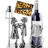 Brubaker Portabottiglie Vino Amanti con Lanterna per Tealight - Metallo Scultura Portabottiglie - 26,5 cm - Regalo Vino per Coppie Regalo di Coppia - con Biglietto D'Auguri