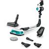 Bosch Unlimited 7 ProHygienic Aqua BCS71HYG2 Scopa Elettrica Lavapavimenti 2 in 1 Senza Fili, Spazzola DynamicAqua 2in1, Spazzola Tradizionale, Bianco
