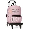 Disney Minnie Heads Zaino per bambini, zaino scolastico, realizzato in poliestere, tasche laterali, spalline larghe regolabili, maniglia superiore per appenderla, sistema magic Fix., Rosa, Taglia