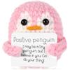 BOXOB Divertente Pinguino Positivo, 6,5cm Pinguino Giocattolo Lavorato a Maglia con Carta Positiva Pinguino Positivo Pinguino Uncinetto Carino per Amici Incoraggiamento Decorazione