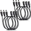 KUOQIY 6 Pezzi 0.5m 5.5x2.1 mm 24V 12V Cavi di Prolunga per Alimentazione DC, DC Cavo Estensione Maschio a Femmina 22AWG, per Telecamera Sicurezza CCTV, DVR, Nero