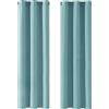 Deconovo Tende per Interni Oscuranti Termiche Isolanti, Tende Camera da Letto Tinta Unita 2 Pezzi, con Occhielli, 107x229 CM (Larghezza x Altezza), Azzurro