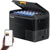 BougeRV CRS 50L compressore frigo box 12 V/24 V 230 V con controllo APP cestino integrato portatile per auto, congelatore, campeggio, frigorifero, elettrico, IPX4, impermeabile, per viaggi, barca