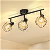 Aigostar Lampada da soffitto a 3 faretti a LED interni da soffitto E14, Applique faretti da soffitto orientabili, plafoniera a soffitto a LED, per camera da letto, soggiorno, corridoio, decorazione da