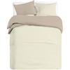 BANZAII TEXTILE INNOVATOR ONLINE Banzaii Set Copripiumino Bicolor 100% Microfibra con Federe Double Face Matrimoniale 3 pezzi 250x200 cm Panna/Sabbia