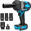 JUDANNA Avvitatore a percussione a batteria da 2000 Nm, compatibile con batteria al litio Makita da 18 V, cacciavite a testa piatta da 3/4, adattatore per punte da 3/4 su 1/2, dado da 34 mm (senza batteria)