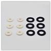 soundman 12 feltri - Feltri per pistoni Soundman® per tromba, cornetta, pistoni tromba, pistoni (6 neri e 6 bianchi)