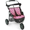 Bayer Chic 2000-Passeggino gemellare per Bambole, Colore Stellina Grigio, 67 x 51.5 x 71 cm, 697 83