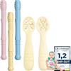 OKONKN Boccino per dentizione, massaggiagengive, anello da dentizione, cucchiaino in silicone, 5 pezzi. Ammesso come oggetto di presa (5 pezzi-C)
