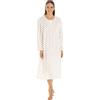 Camille Camicia da notte classica a pois in morbido pile a maniche lunghe da donna, Blu, 54