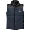 Geographical Norway Vareda Men - Gilet Veste Uomo Imbottita Calda Autunno-Invernale - Cappotto Caldo - Giacca Antivento A Manica Corta e Tasche - Abito Ideale (Blu Marino L)