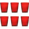 MEMENTO Bicchieri Acqua Monocolore Rosso Red Set 6 Pezzi 250ml Pasta di Vetro