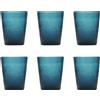 MEMENTO Bicchieri Acqua Monocolore Deep Blue Set 6 Pezzi 250ml Pasta di Vetro