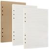 Jesustree a5 Inserti Confezioni di Ricarica, 6-Hole Agenda ad Anelli Refill Paper per Diari Note Raccoglitori, 2 Pacchi x 80 Fogli a Righe Pagine Bianche e 1 Pacco x 80 Fogli a Pagine Kraft Vuote