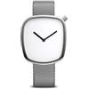 BERING 18040-004 Orologio unisex al quarzo, orologio da polso con cassa in acciaio inossidabile color argento da 40 mm e quadrante bianco, cinturino in maglia milanese, vetro zaffiro, 3 ATM