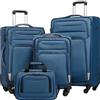 COOLIFE Set Valigie 4 Pezzi Morbide 58/66/80cm e 1 Borsa a Tracolla Grande